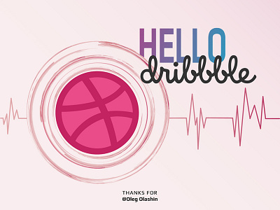 Hello Dribbble! debut first shot graphic heartbeat hello dribble