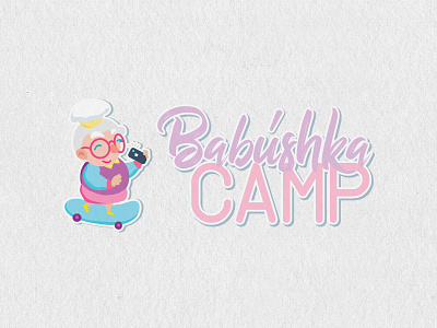 Babúshka Camp aranka design aranka logo babushka camp camp camp logo punchy pastels summer camp