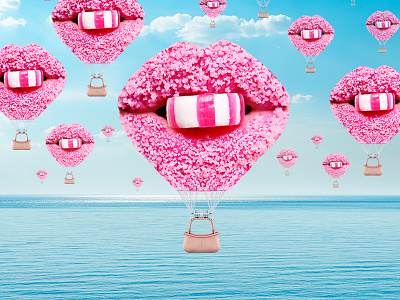 Sugar Lips In July air balloon illustration lips ocean