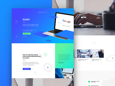 Suso Scroll Page buttons fresh gradient grid layout menu navigation one page scroll seo ui webdesign