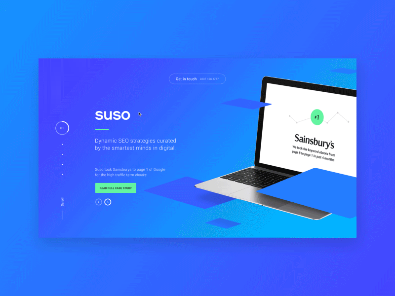 Suso Loading / Landing Pages buttons fresh gif gradient grid layout loader menu parallax seo ui webdesign