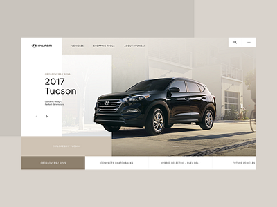 Hyundai Homepage Desktop - Concept 01 design grid interaction interactive layout type typography ui webdesign website