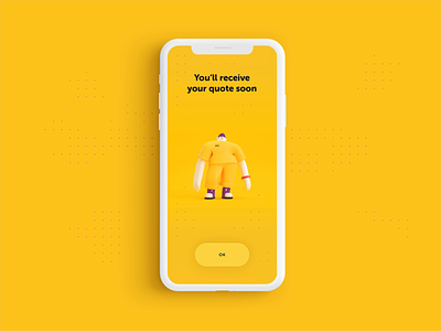 Insurance App - Feedback screen 3d 3d animation character illustration interface mobile mobile app mobile app design ui