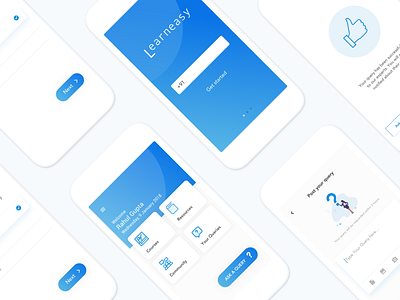 Learneasy : Online Learning App Concept blue theme branding clean app daily ui challenge design education icon learning minimal app student typography ui ux ux trend vector