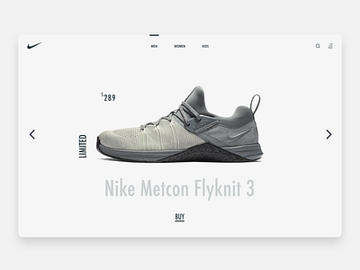 Nike Landing Page Concept clean clean app ecommerce illustration invision nike shoes sketch store typography ui ux web