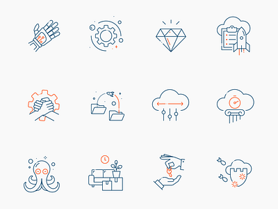 Icon set for IT company V