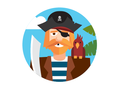 Pirate flat flatigraphic illustration pirate vector vectorillustration