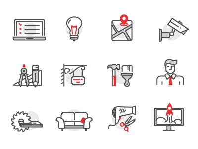 Icons for Development Company building flat icon icons outline web