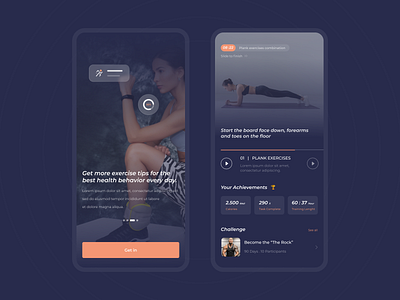 Exercise Guide App agency app art blue clean cool design designer exercise fitness gym iphone muscle running sports ui ui design uiux ux web
