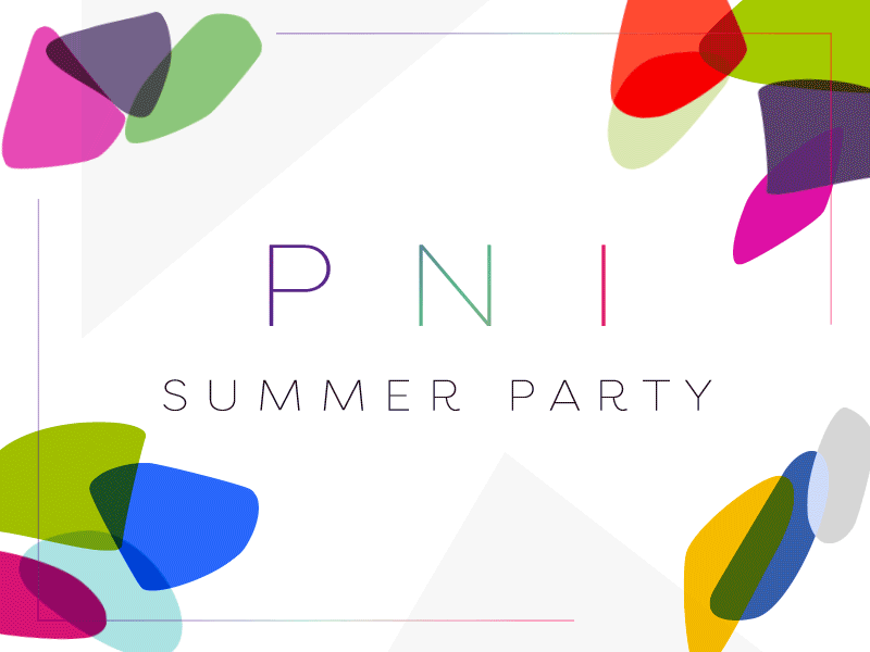 PNI Summer Party after animation colors effects identity shapes typography