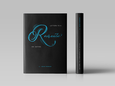 Letters to a Romantic blue and white calligraphy cover book design lettering procreate typogaphy