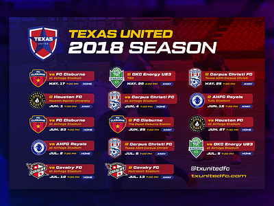 Texas United 2018 Schedule