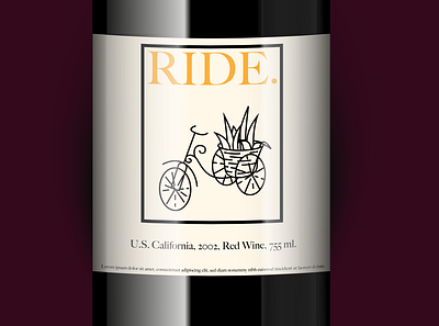 RIDE. California red wine aesthetic branding california design graphic design illustration logo vector wine