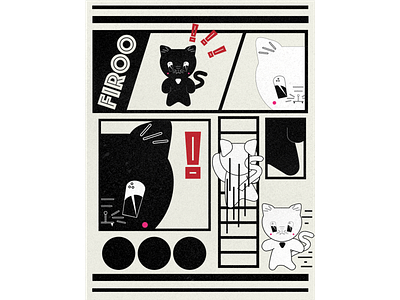 Firoo ( フィロー ) comic page aesthetic cat comic cute design graphic design illustration letters logo vector