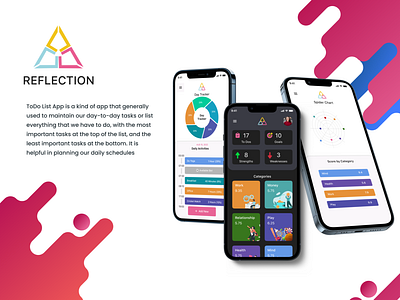 Reflection - An Organizational TODO Application 3d amazing animation app app store branding design figma flutter graphic design illustration latest logo mobile app design todo app ui ui ux ux