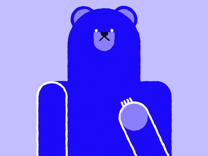 Waving Bear animation bear blue shapes simple