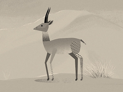 Gazelle illustration texture