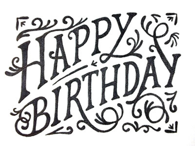 Happy Birthday birthday card drawing lettering sketch swash type