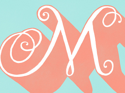 M hand drawn letter sketch type typography