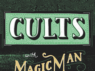 Cults Poster Detail illustration lettering music poster type