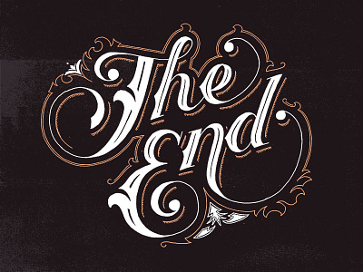The End drawn hand lettering sketch type