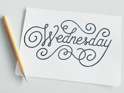 Wednesday drawn hand lettering sketch type