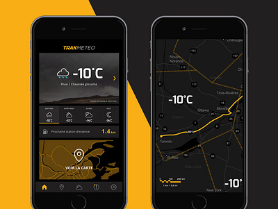 Map & Weather Mobile App UI app design driving mapping mobile ui ui design uiux ux weather