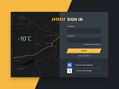 Sign In - Map & Weather Mobile App app design driving login mapping mobile ui ui design uiux ux weather