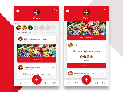 Nintendo Online App Feed app feed mobile nintendo ui