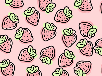 Cute Strawberry Wallpaper ~By Nadia~ illustration