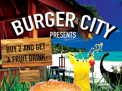 Burger city art branding design graphic design poster