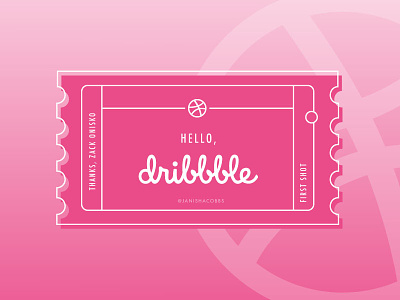 Hello, Dribbble! debut design dribbble first shot icon shot ticket typography