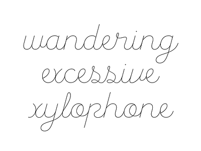 All the troublesome cursive characters… palmer script typeface design