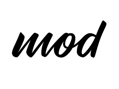 mod brand brush lettering identity logotype