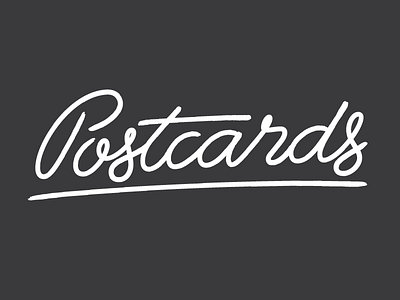 WIP: Postcards Identity, Option 1 cursive logo logotype script