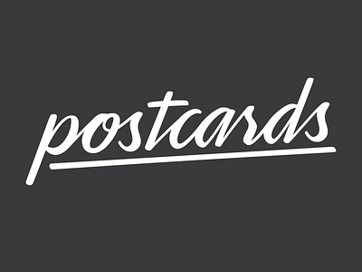 WIP: Postcards Identity, Option 2 brush logo logotype script