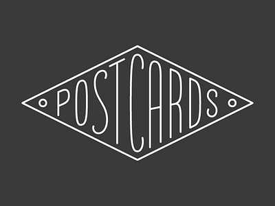 WIP: Postcards Identity, Option 4 all caps border logo logotype monoline sans serif