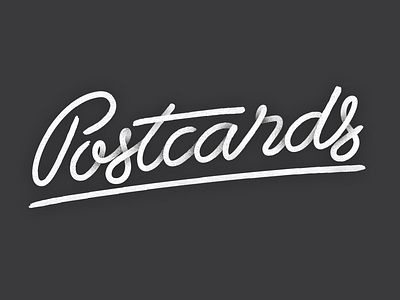 WIP: Postcards Identity, Option 1a cursive logo logotype ribbon script type