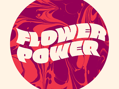 Flower Power Logo 60s fluo lettering logo psychedelic