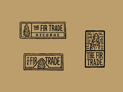 The Fir Trade label lettering logo record tag tree