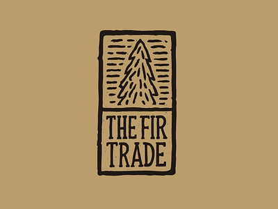 Fir Trade logo album folk illustration label lettering logo nature record stamp vintage vinyl wood