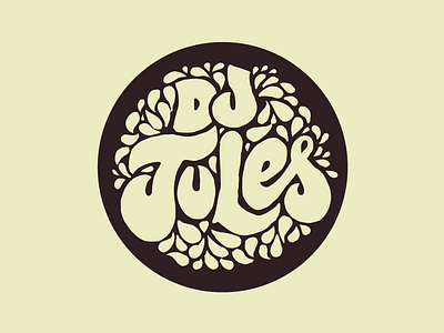 Dj Jules logo 60s funky hippie lettering rock