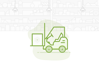 Warehouse icon illustration illustrator lift line outline storage truck vector warehouse