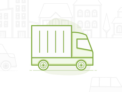 Sent car house icon illustration illustrator line outline sent street truck