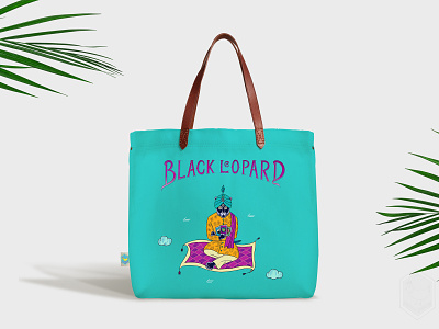 Black Leopard · Black Luck | BLACK x DESIGN -- Tote Bag arabian nights asia asian art asian culture black leopard branding branding design design hand drawing hand lettering identity illustration middle east poster silk road typedesign typography