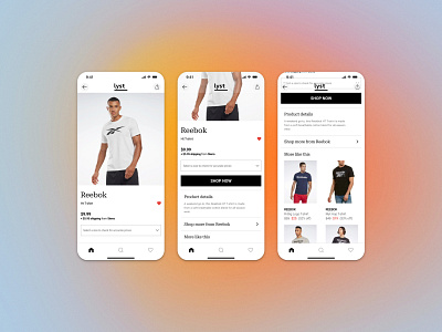 E-commerce App Single Item Page - Lyst app branding design ecommerce fashion graphic design logo reebok ui