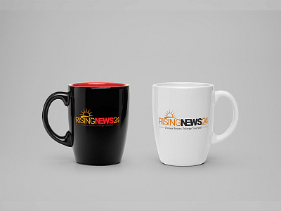 "rising news 24" logo branding graphic design logo news logo newspaper logo sun logo