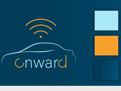 Onward Driverless Car logo branding car design driverless car graphic design illustration logo onward typography