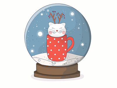 Cute cat in the cup branding cat design digital drawing graphic design illustration logo vector