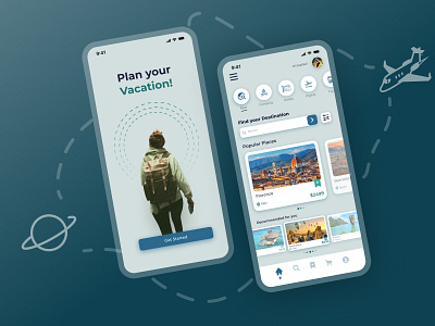Traveling App app application booking design mobile travel ui uiux